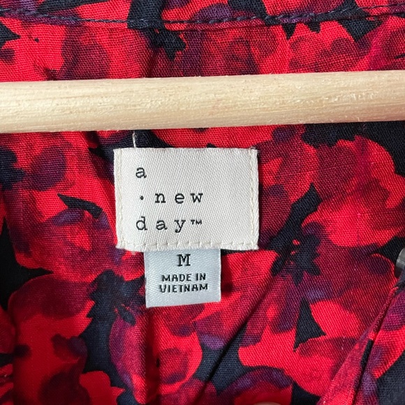 Red Floral Blouse - Picture 2 of 3